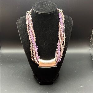 Elegant Purple Multi-Strand Necklace